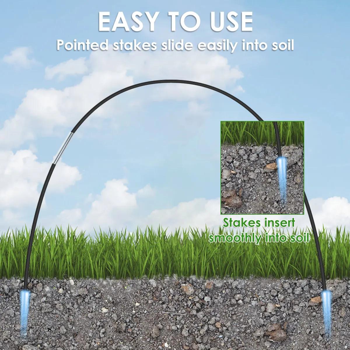 Ensemble de cerceaux réutilisables pour plantes à effet de serre, ensemble de culture en fibre de ve