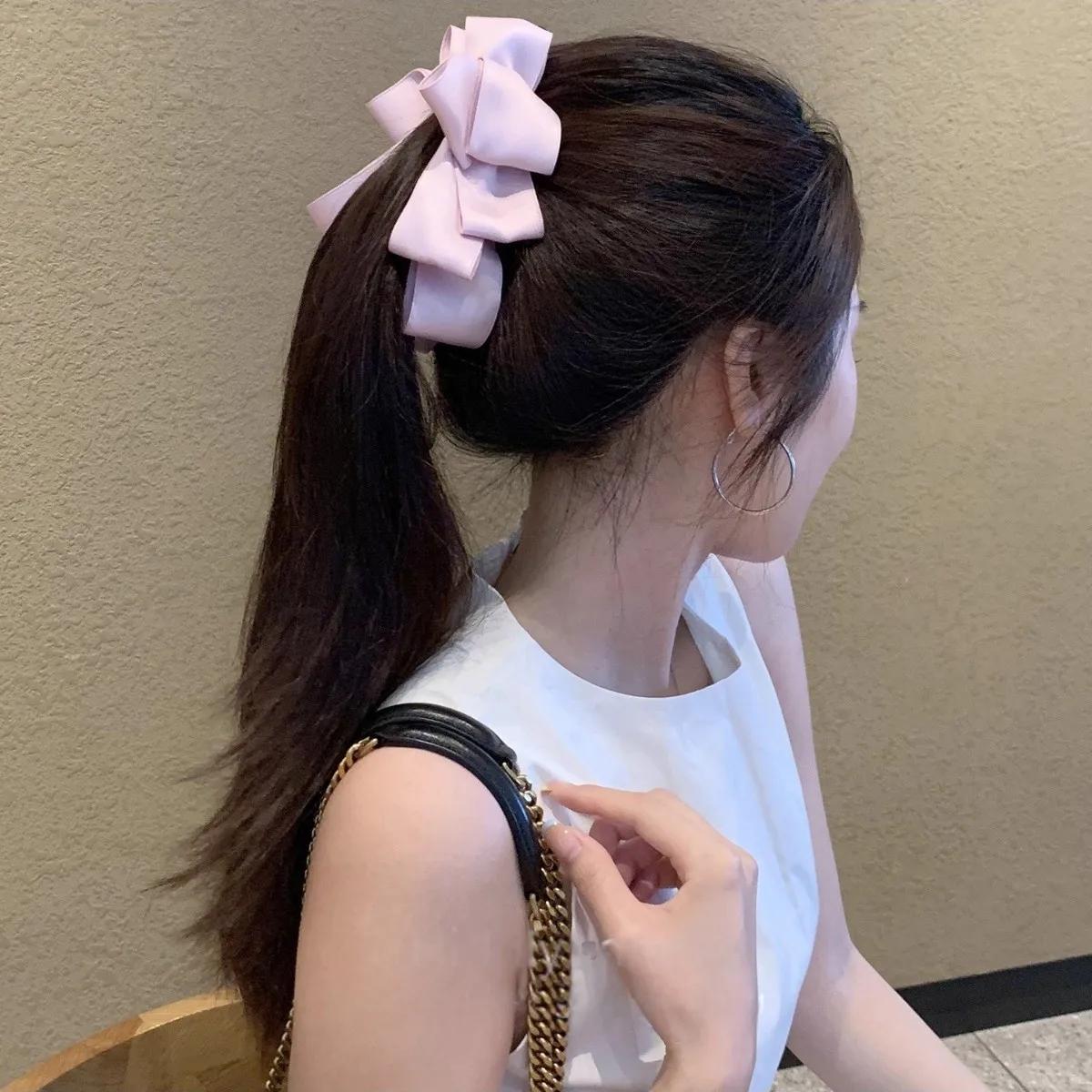 Lystrfac nouveau nœud Hairgrps cheveux griffe arc pinces à cheveux pour femmes filles arrière tête é