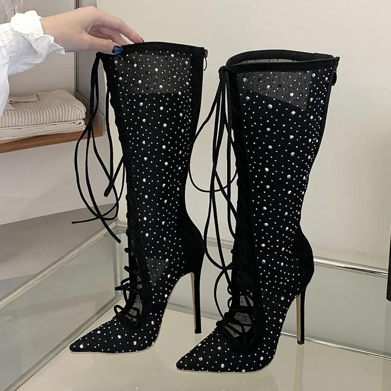 Eilyken – bottes hautes à bout pointu pour femmes, design sexy, style urbain, talons hauts à talon a