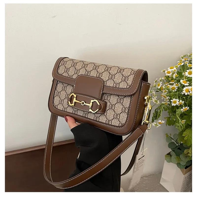 Sac bandoulière vintage imprimé Horsebit pour femme, collection Printemps 2026 - Petit sac à bandoul