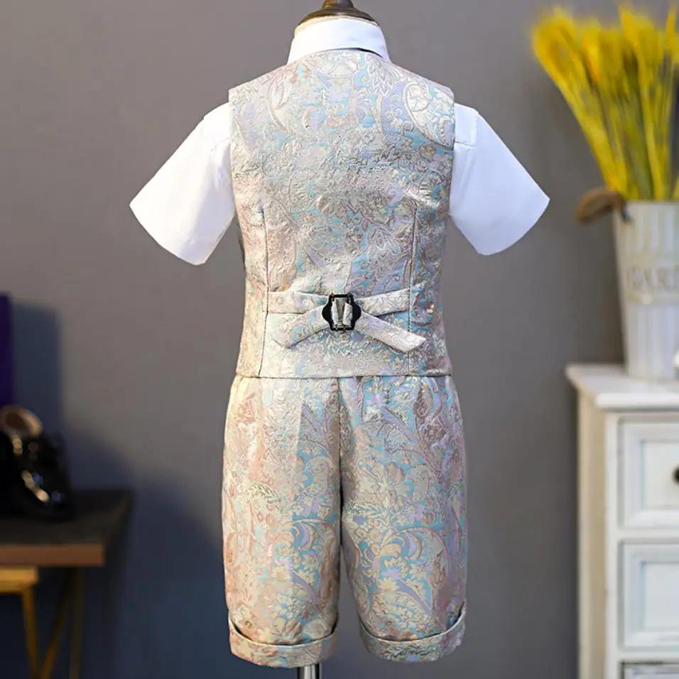 Ensembles gilet formels émaillés pour enfants, costume de performance de piano pour enfants, mariage