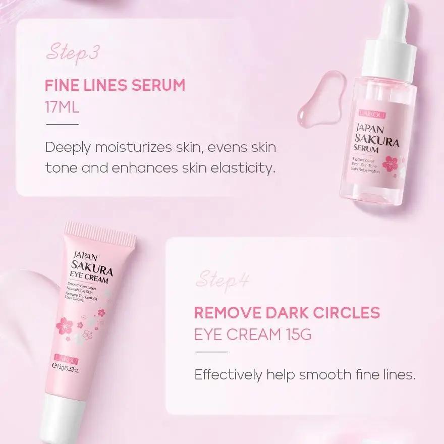 Sakura-Ensemble de soins de la peau pour femmes et filles, kit de nettoyage en profondeur, hydratant