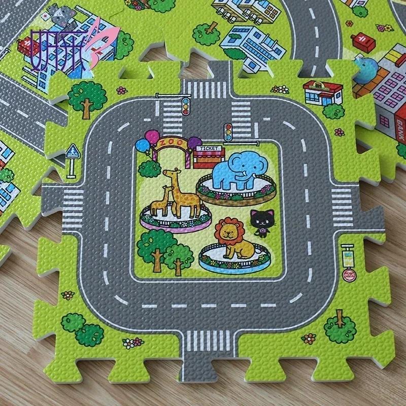 9 pièces/lot bébé tapis de jeu enfants tapis doux sol jouets route trafic doux sol décor à la maison