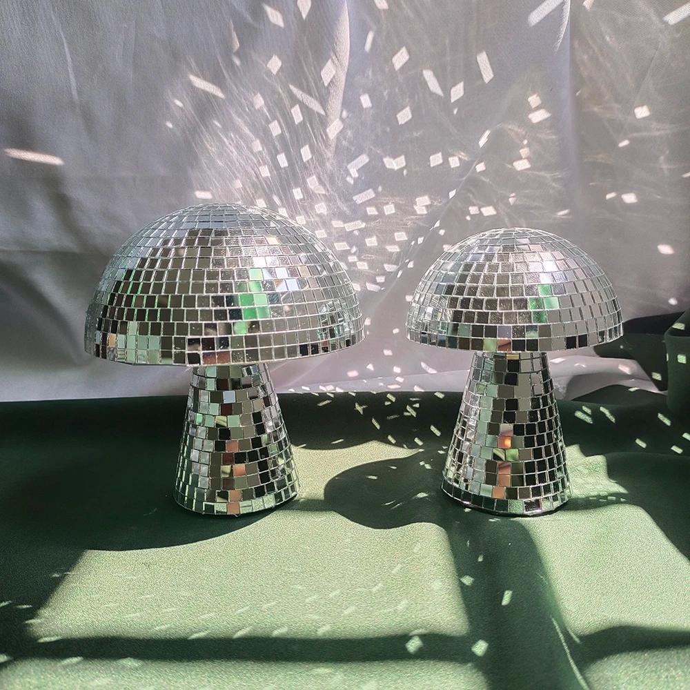 Boule Disco champignon pour décorations pour la maison décor de fête miroir boule Disco forme champi