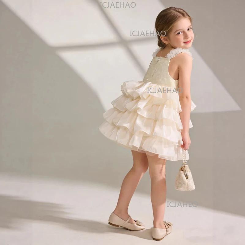 Robe de princesse pour filles 2026, nouvelle collection été, tenue de soirée sans manches pour enfan