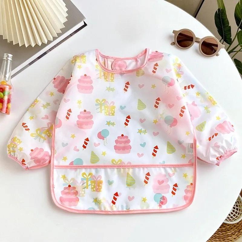 Bébé enfants enfant en bas âge à manches longues écharpe imperméable Art Smock alimentation bavoir t