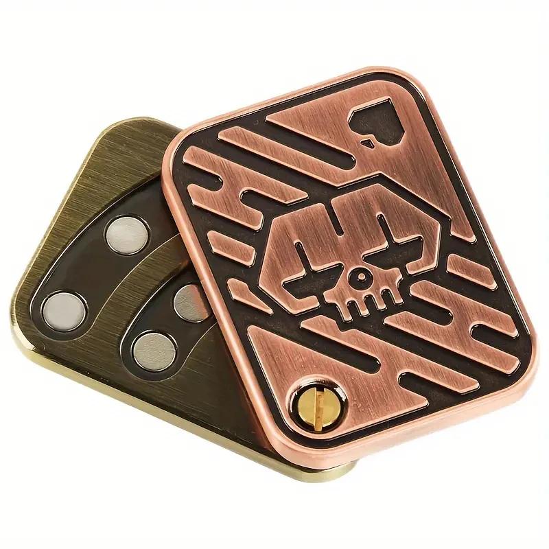 KK AA Fidget Slider métal crâne Push Slider soulagement du Stress jouet Anti-Stress EDC haut filatur