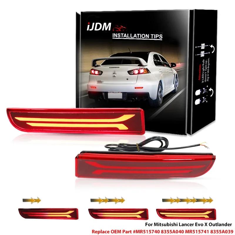Réflecteurs de pare-chocs arrière rouges pour Mitsubishi Lancer Evo X Outlander, feux antibrouillard