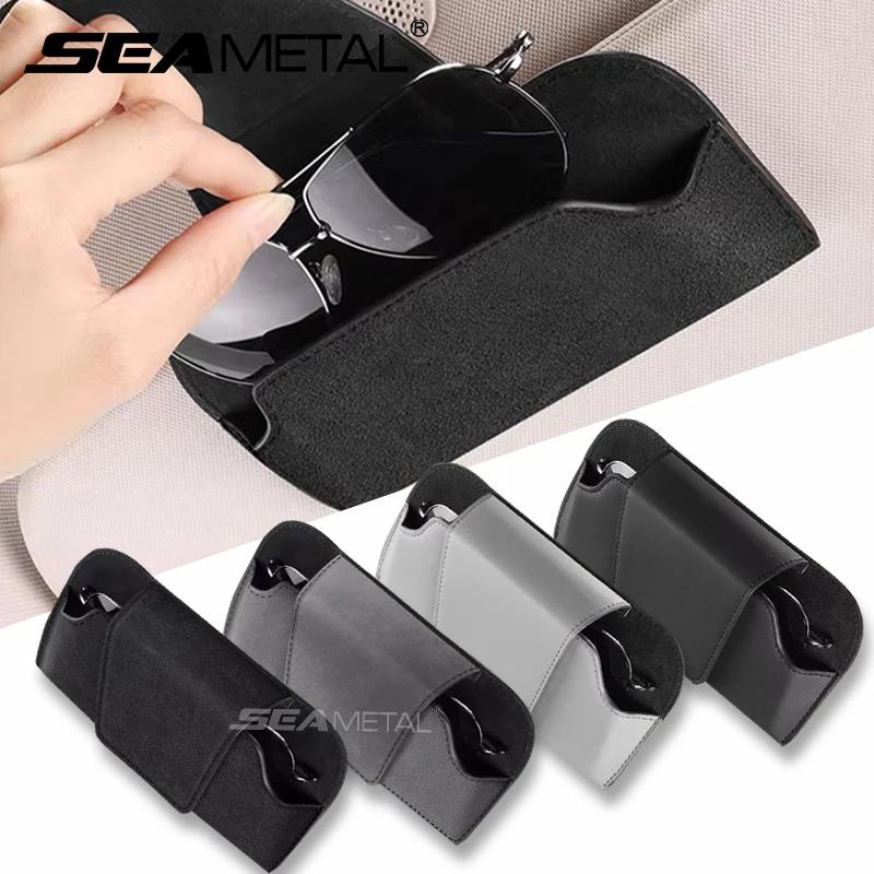 SEAMETAL – étui à lunettes de voiture en daim/écorce synthétique de qualité supérieure, support de l