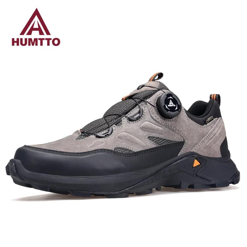 HUMTTO-Chaussures de trekking en cuir pour hommes, bottes de randonnée de luxe, baskets d'escalade e