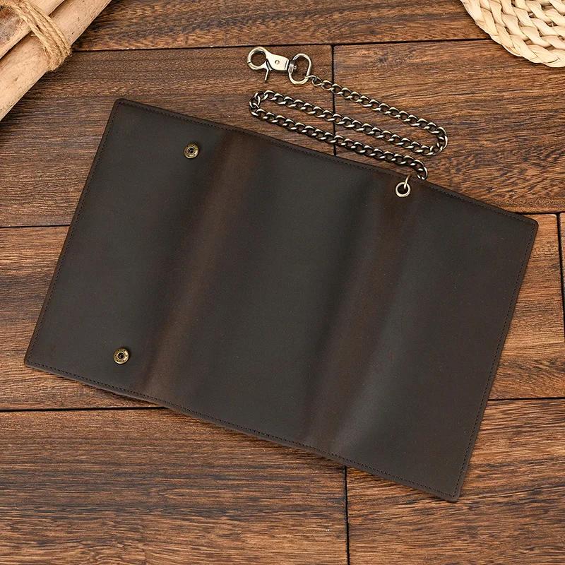 Porte-monnaie à pince en cuir véritable pour homme, portefeuille multi-cartes avec fer JOWrist, port