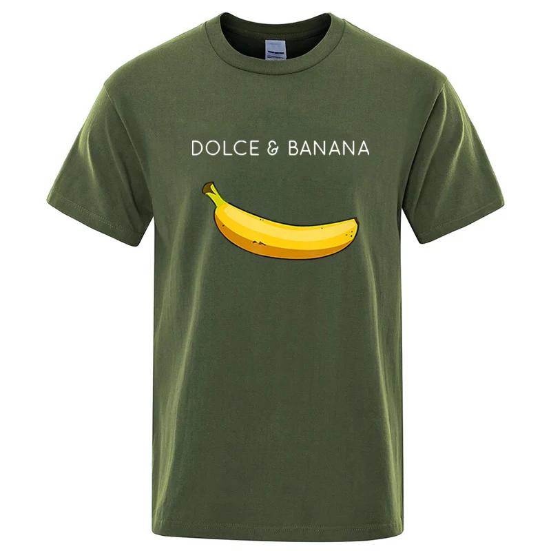 T-shirt d'été à manches courtes et col rond pour homme, 100% coton, de haute qualité, imprimé banane