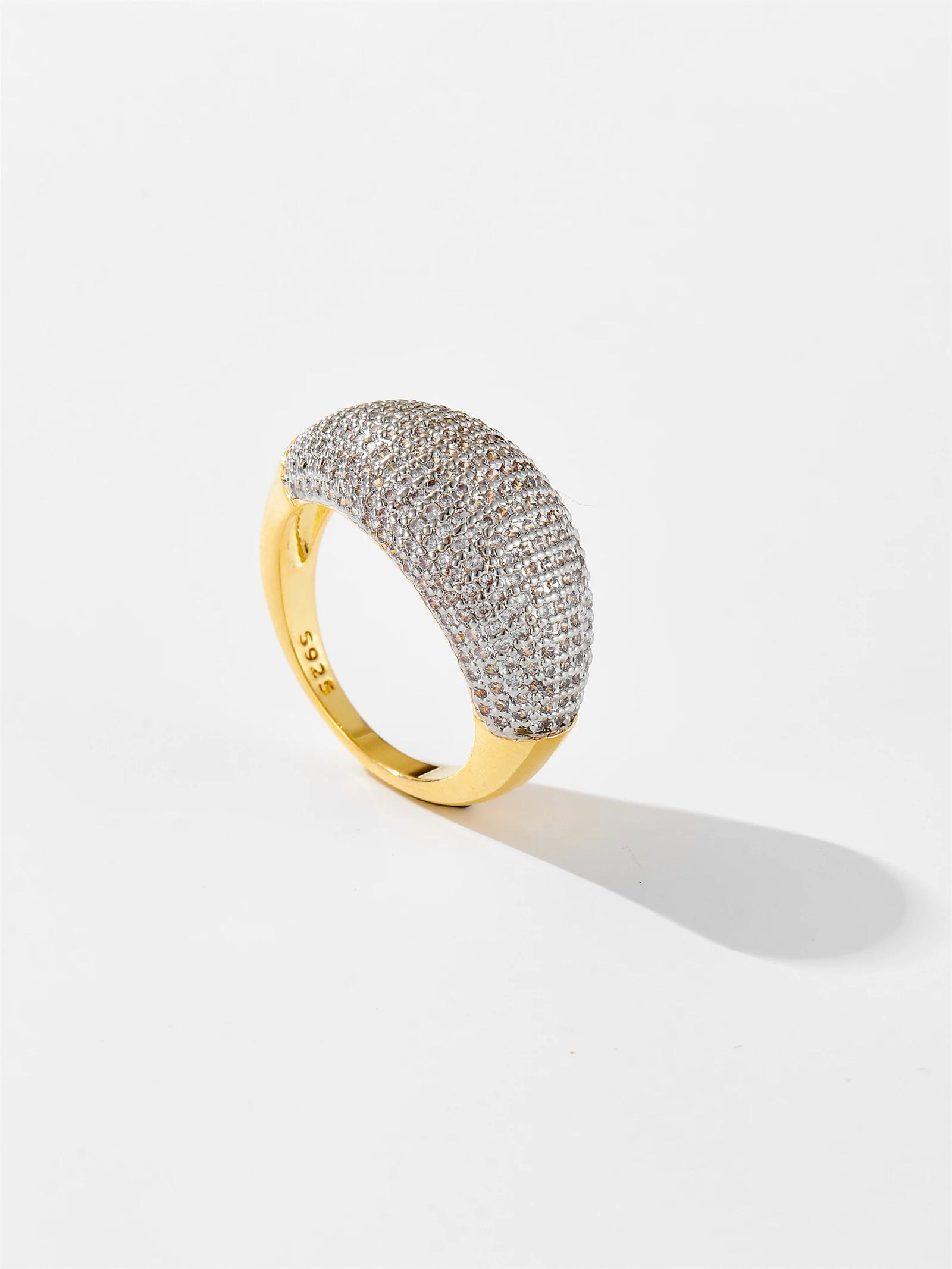DPLAOPA femmes 100% 925 argent Sterling plein Zircon CZ pavé grand anneau femmes Rock Punk mariage m