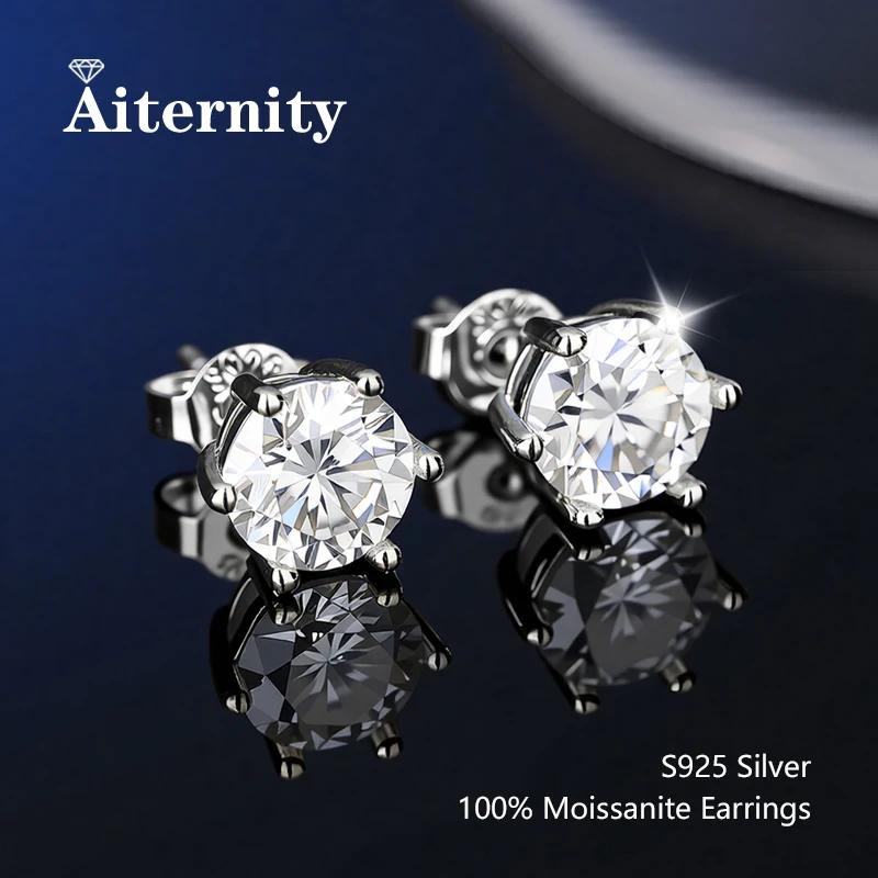 Boucles d'oreilles Moissanite en argent Sterling 100% véritable, avec 2 certificats D VVS1, stylo de