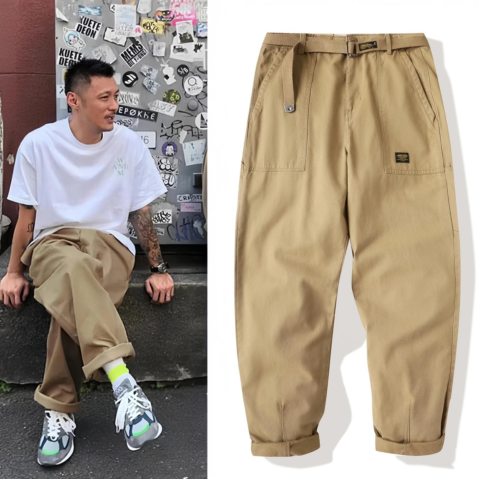 Pantalon de travail polyvalent Yu Wenle Amekaji pour homme, style rétro américain, pantalon cargo te