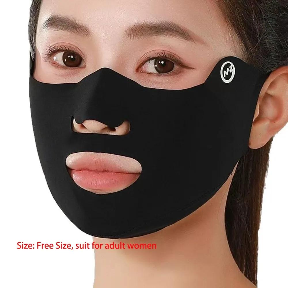 Nouveau masque respirant en soie glacée, masque de protection solaire Anti-poussière lavable, masque
