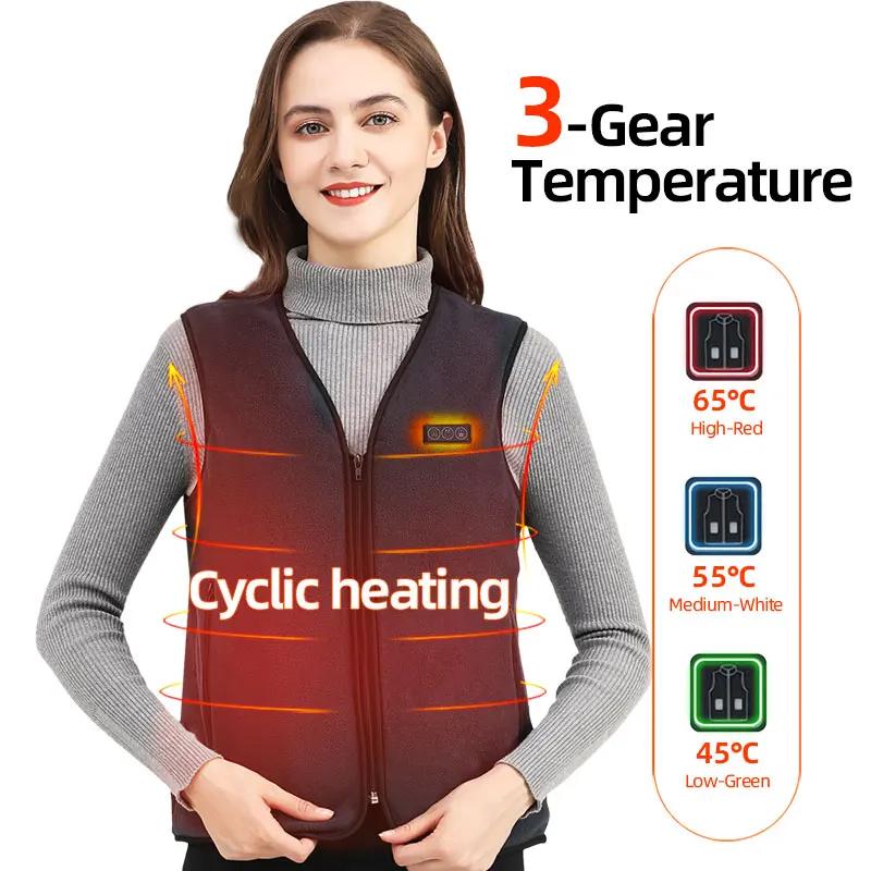 Gilet chauffant 10 zones pour hommes et femmes, veste chauffante électrique USB, gilet chauffant, ve