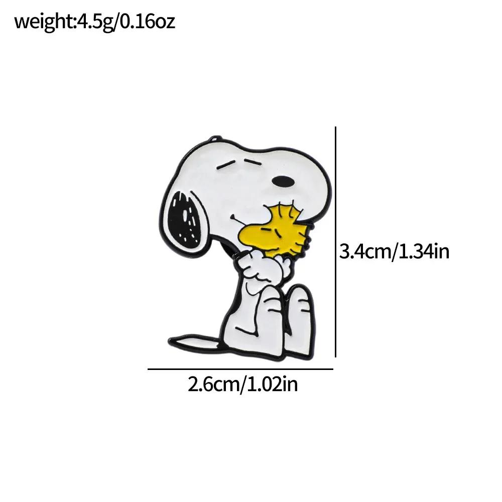 Lot de 7 épingles en émail Snoopy, broches de dessin animé Charlie Brown et Woodstock, épingles de r