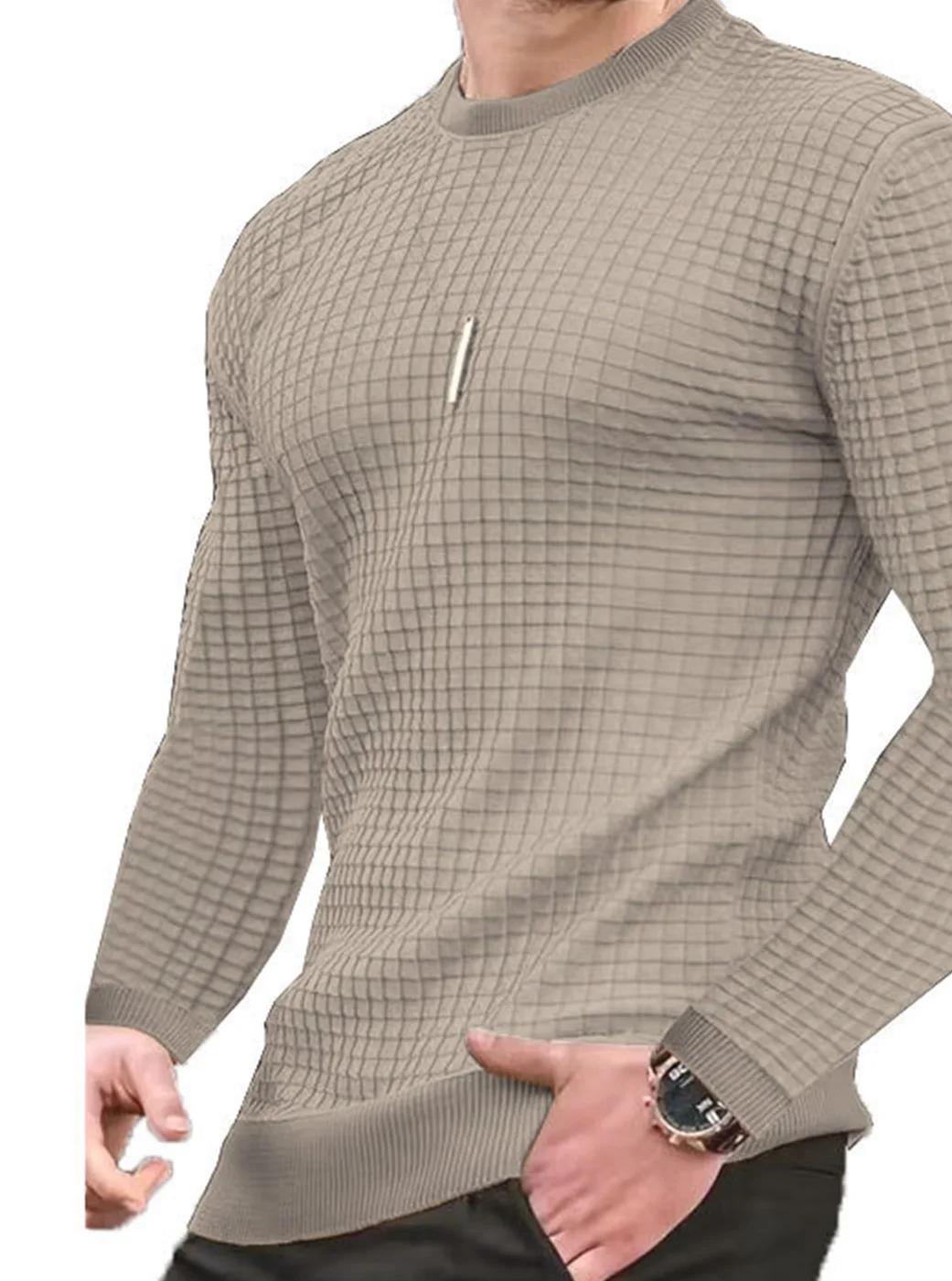 Manteau homme mode petit carreaux gaufré jeunesse col rond jacquard sweat à capuche à carreaux