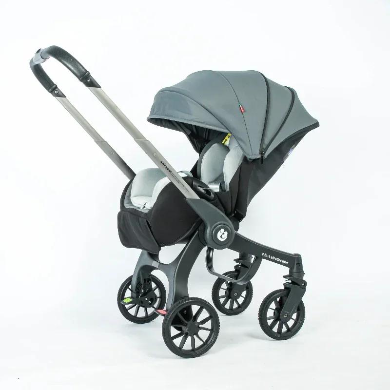 Poussette 4en1 multifonctionnelle pliable UE en stock - Combiné siège auto landau portable bébé 3en1