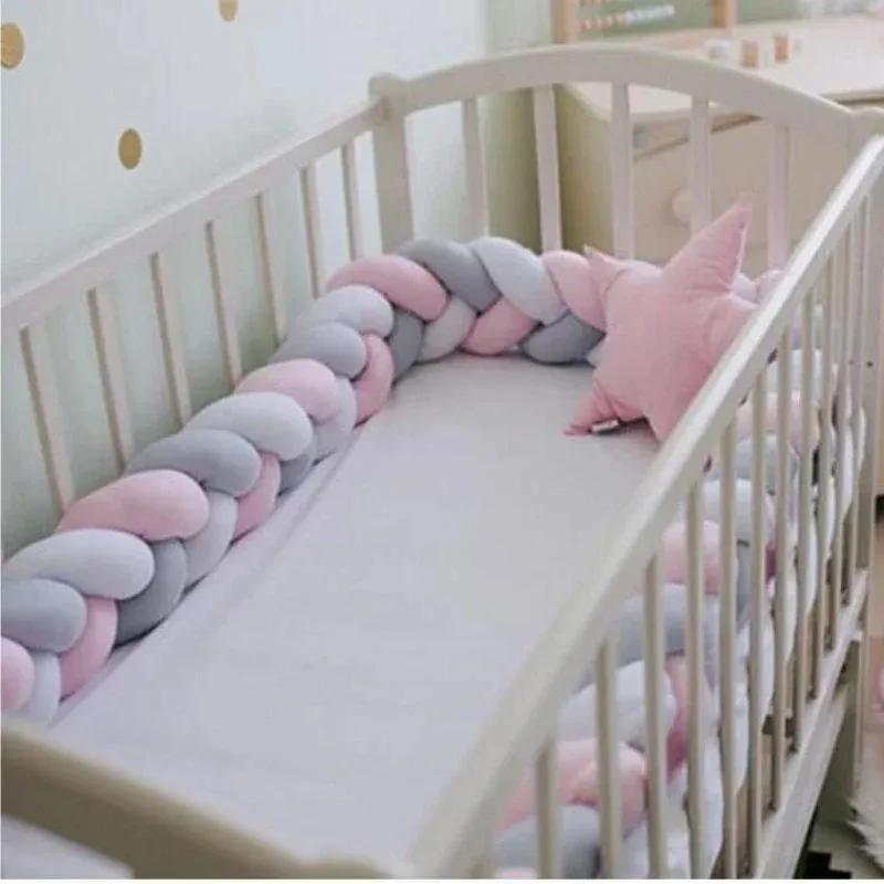 Pare-chocs tressé à nœud 1M/2M/3M/4M, protection de lit pour bébé, oreiller en peluche, coussin de b
