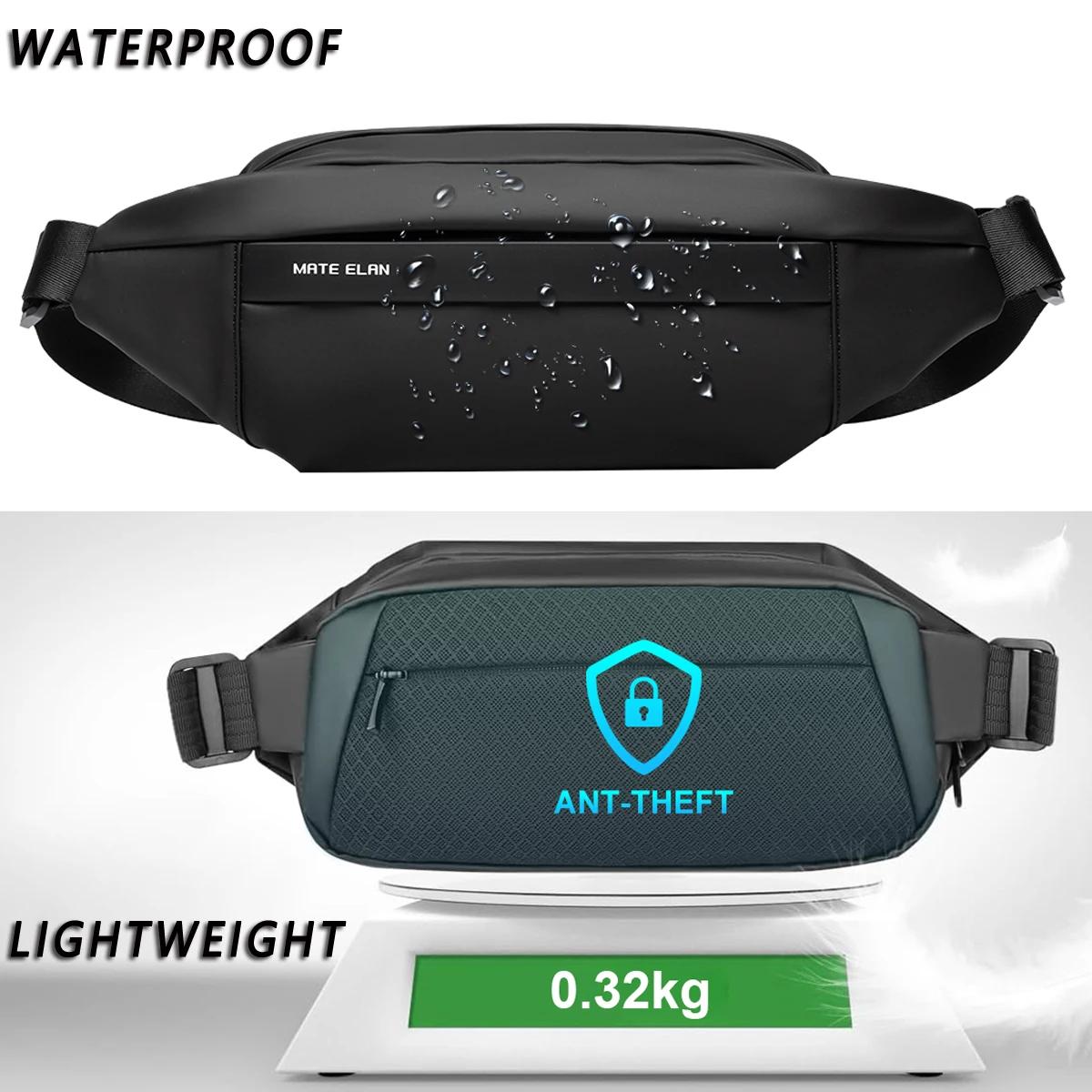 MATE ELAN solide imperméable hommes bandoulière sac à bandoulière quotidien voyage sport Fanny Pack 