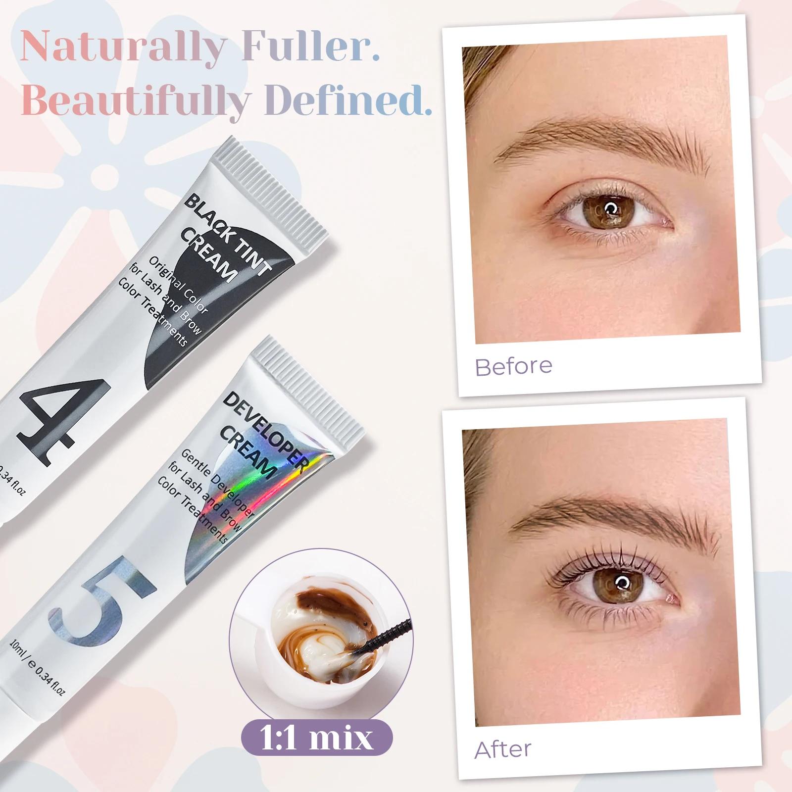 Kit de teinture et de permanente pour cils et sourcils PERMANIA, noir naturel, traitement de lifting