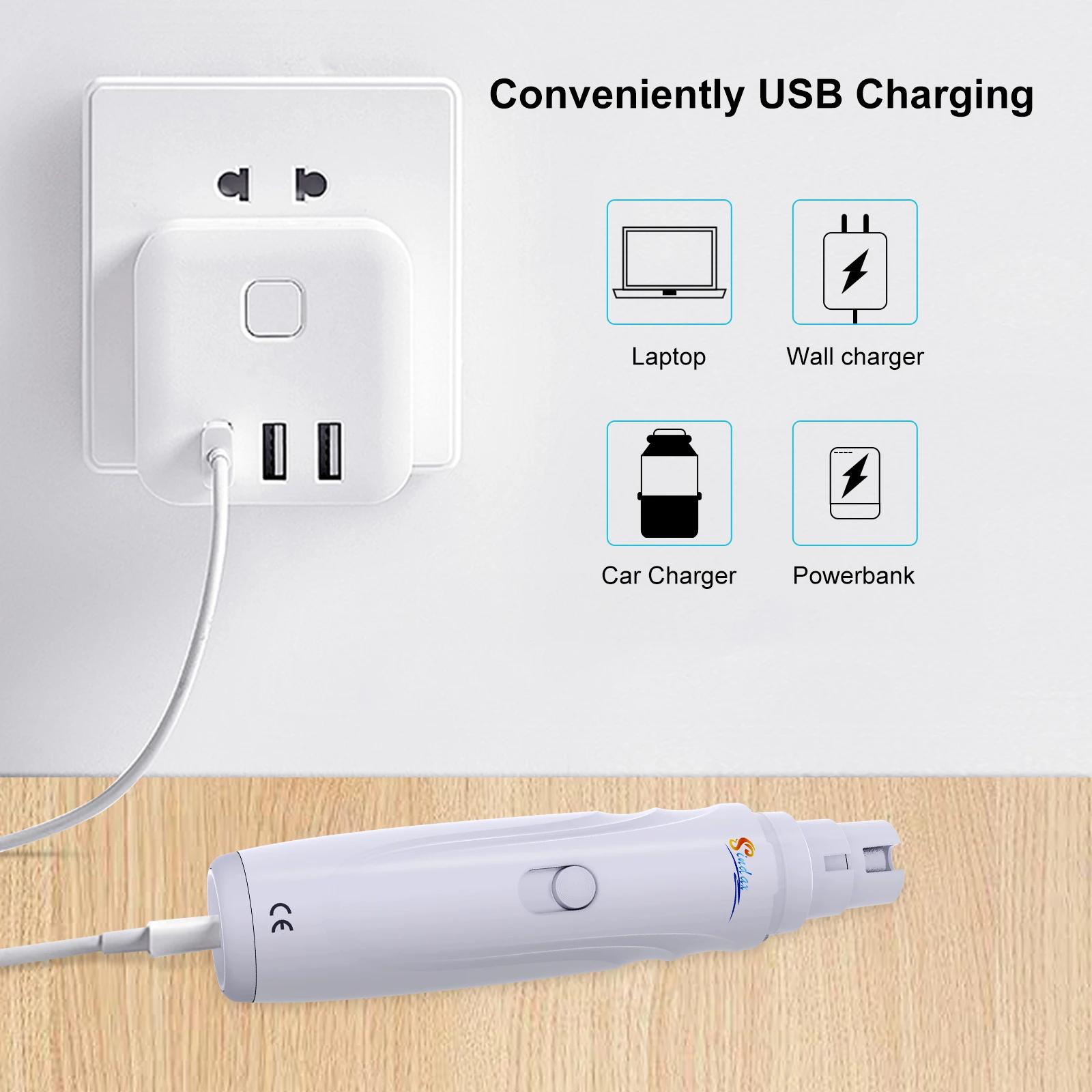 Broyeur à ongles électrique aste par USB pour animaux de compagnie, tondeuse et tondeuse, pattes ind