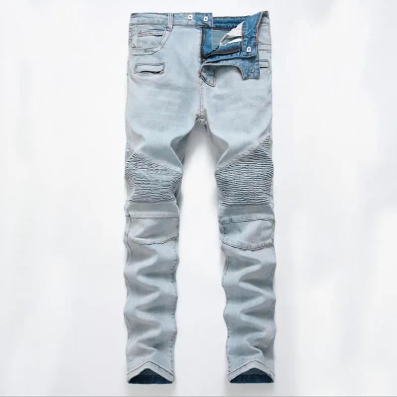 Jeans droits de motard de moto pour hommes, pantalons en denim décontractés, surintendant, streetwea