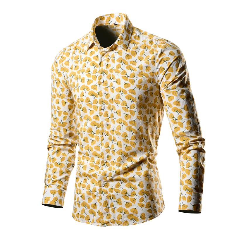 Chemise à manches longues florales pour hommes et femmes, revers à bouton unique, imprimé en 3D, gra