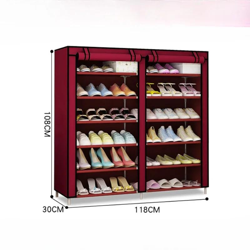 Armoire à chaussures Portable en tissu Non tissé, support étagère à chaussures élégante avec couverc