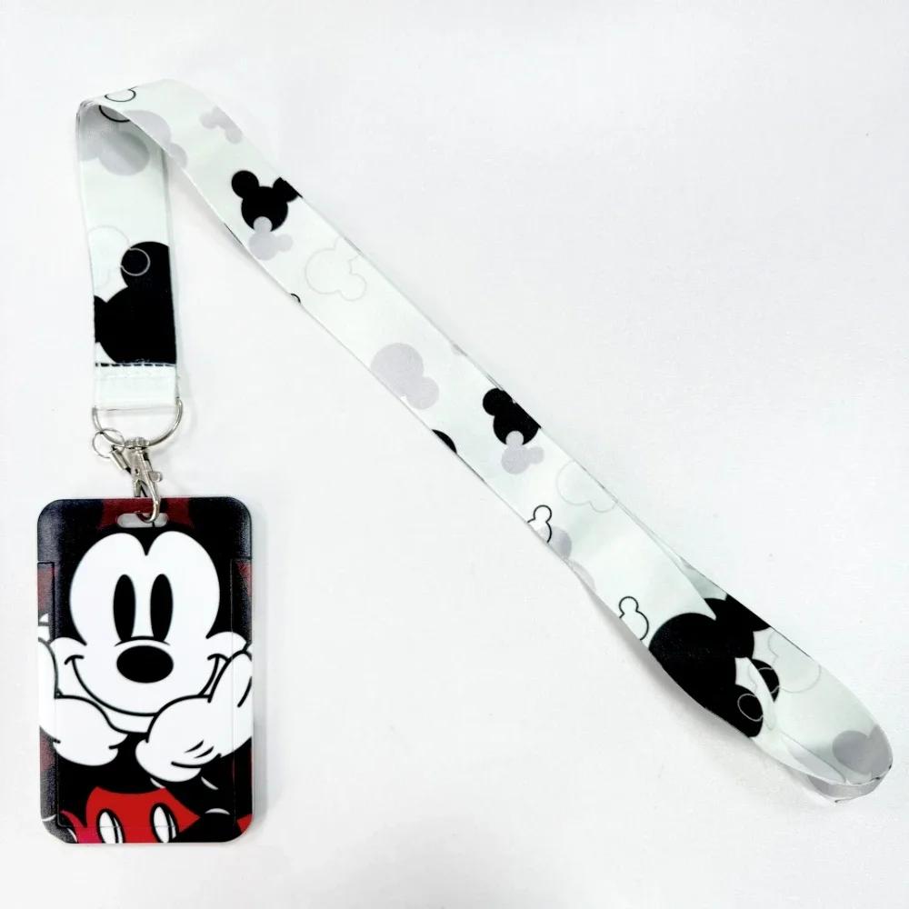 Porte-identifiant Disney Mickey Mouse, lanière ours, corde de téléphone, porte-carte d'identité, san