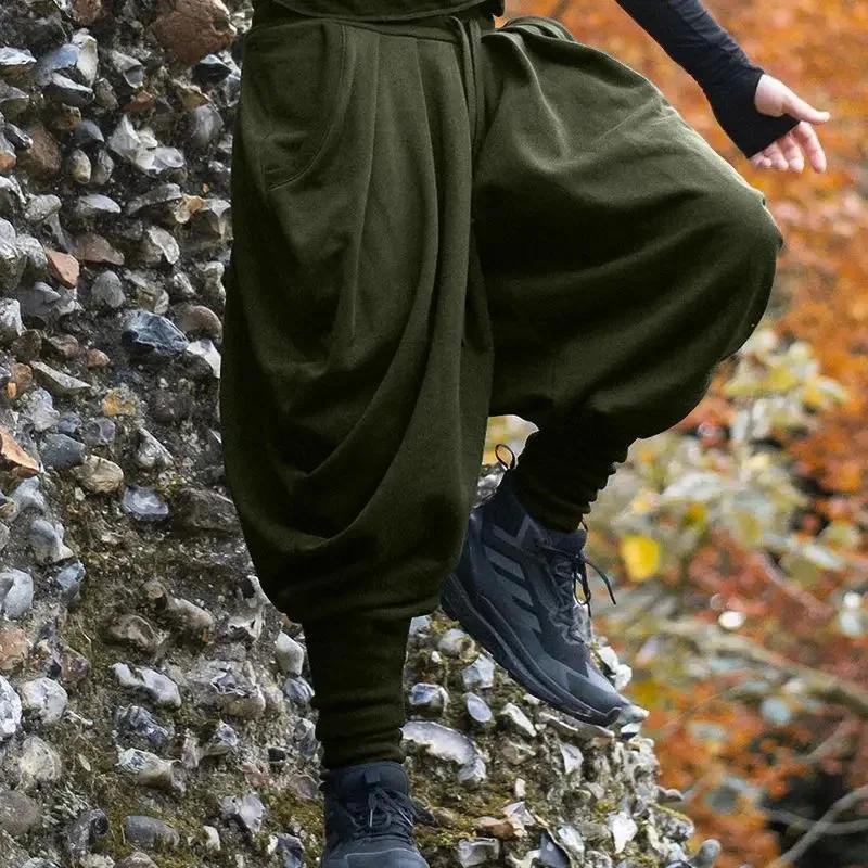Pantalon de jogging ample pour homme, style streetwear, couleur unie, cordon de serrage, pantalon de