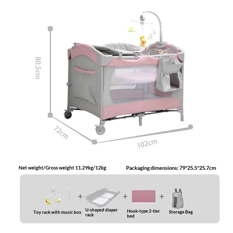 Lit bébé pliable multifonctionnel, lit mobile pour nourrisson, lit portable pour nouveau-né, lit d'a