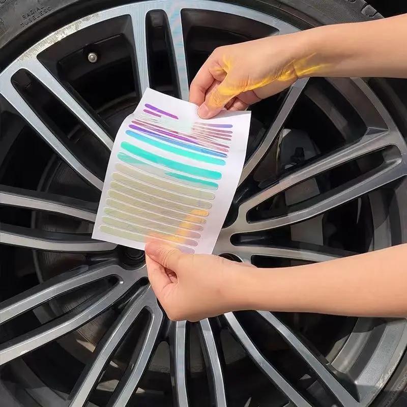 Autocollant réfléchissant pour moyeu de roue de voiture, 20 pièces, bandes réfléchissantes pour jant