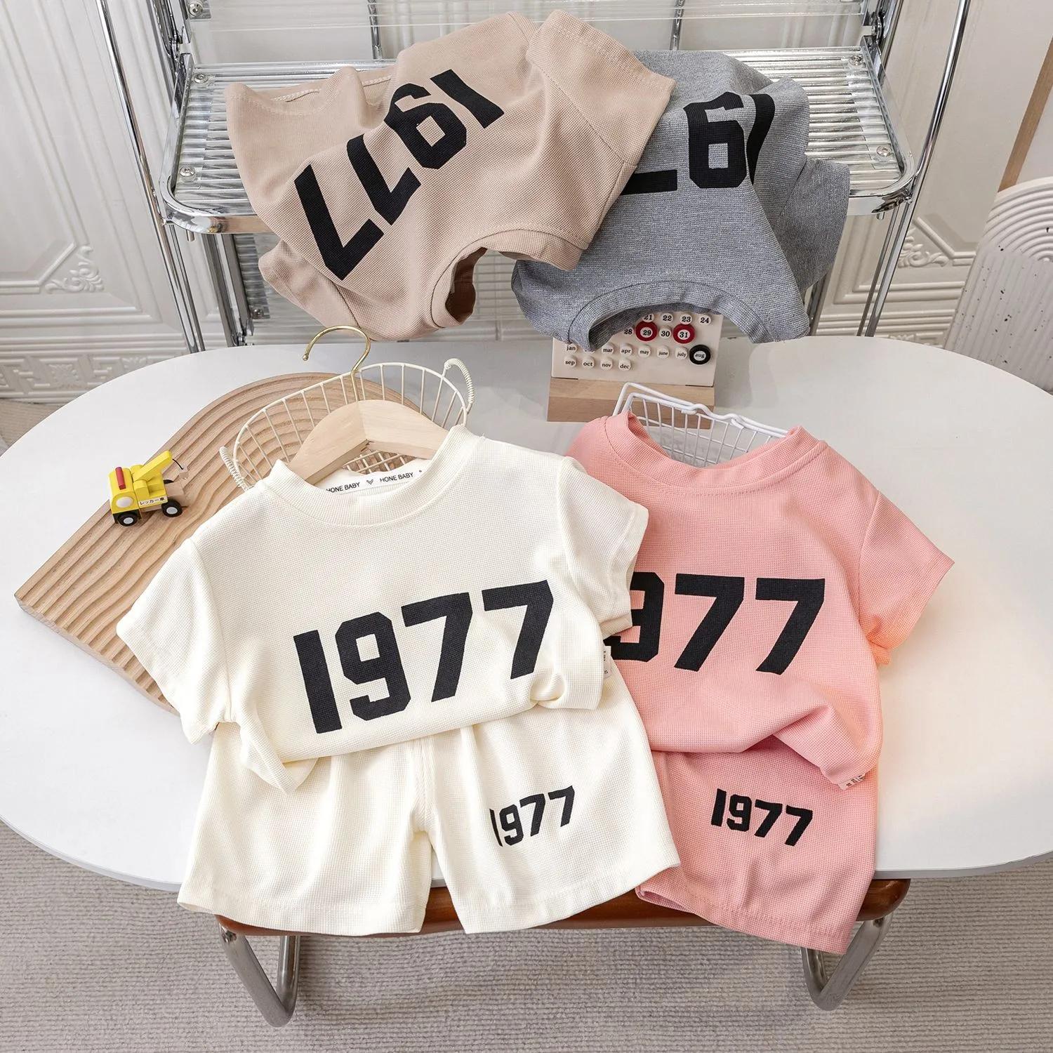 Vêtements d'été pour enfants de 1, 2, 3 et 4 ans, T-shirt à manches courtes, shorts trempés, design 