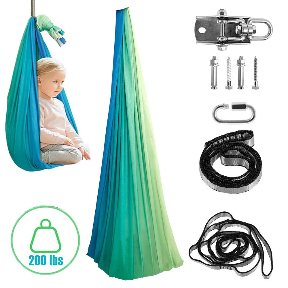 Balançoires sensorielles pour enfants Balançoire câlin confortable double couche avec 360 °   Le cin