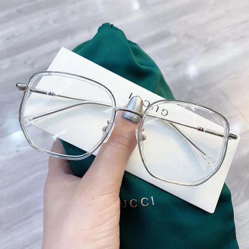 Hommes Et Femmes Rétro Mode Carré Anti Lumière Bleue Lunettes D'ordinateur Lecture Et Jouer À Protég