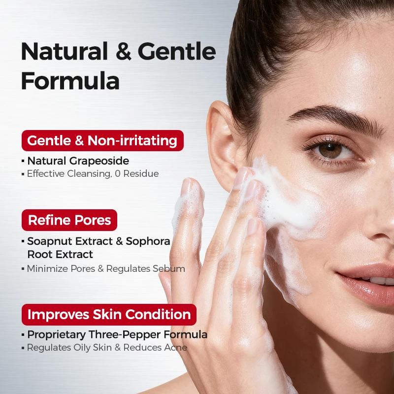 Nettoyant pour le visage coréen aux acides aminés avec acide salicylique – Nettoyage en profondeur, 
