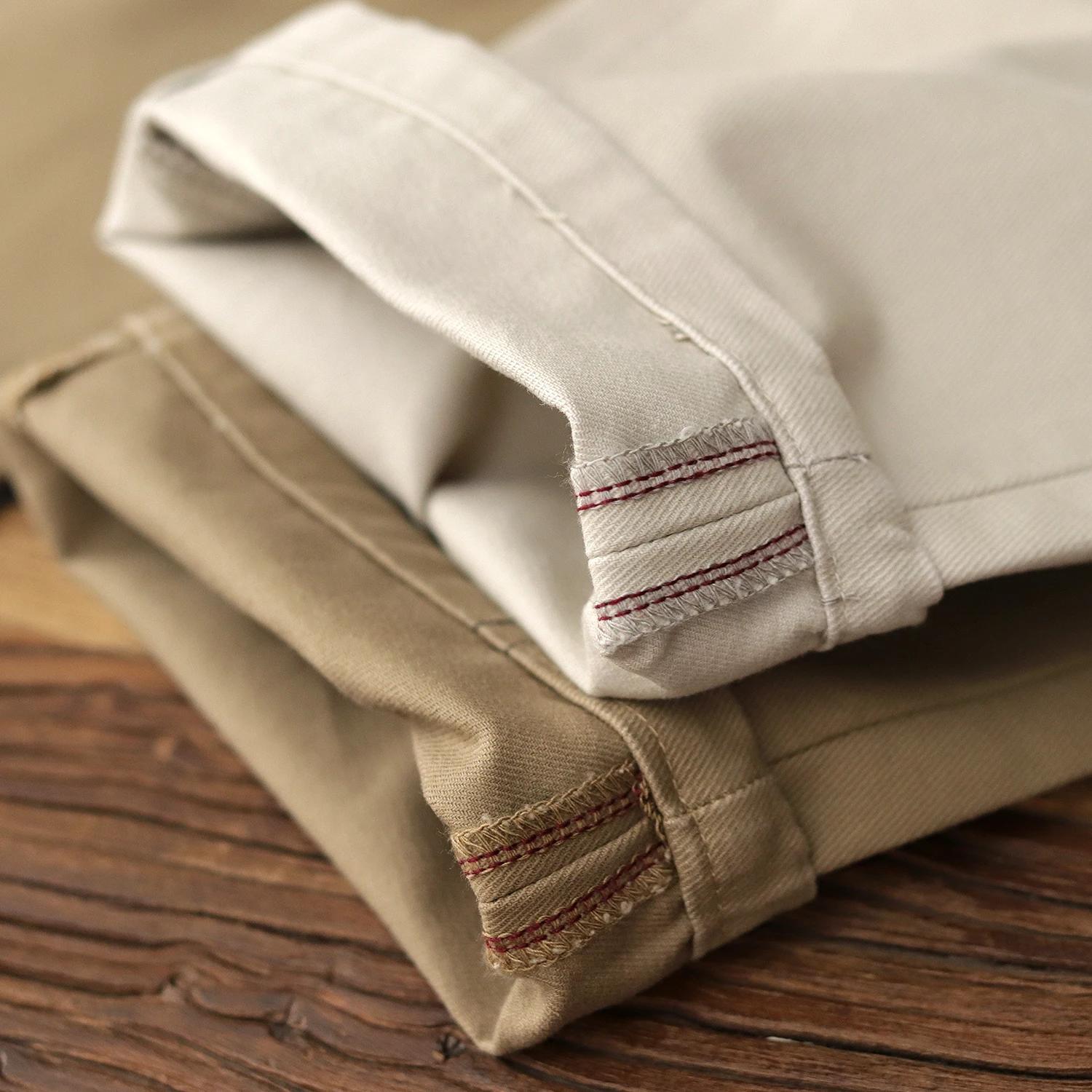 Pantalon Droit Décontracté en Coton pour Homme, Style Ch37Cargo, Rétro, Simple, Beige, Blanc, Kaki