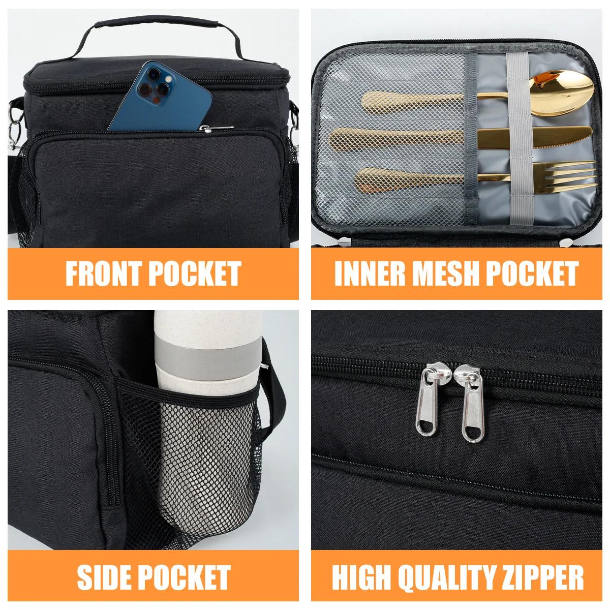 Sac à déjeuner isolé pour femmes et hommes, grand sac isotherme, boîte à déjeuner réutilisable, rési