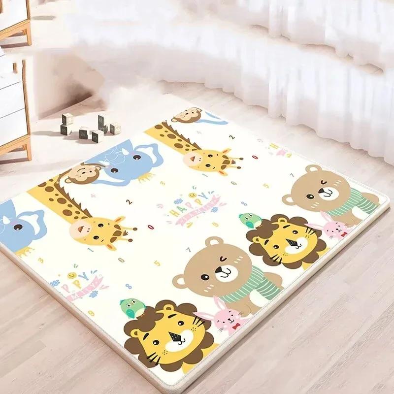 Tapis de jeu rampant pour activités de bébé, motif Double face, Non toxique, EPE, pour salle de spor