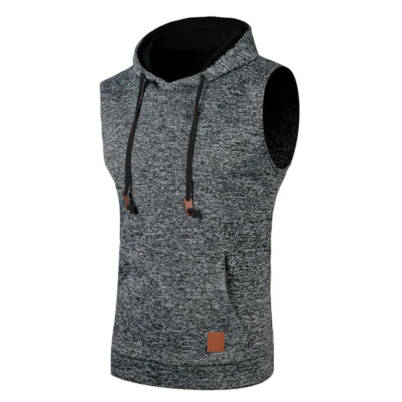 Sweat à capuche sans manches pour hommes, mode décontractée, débardeur de musculation, chemise de sp
