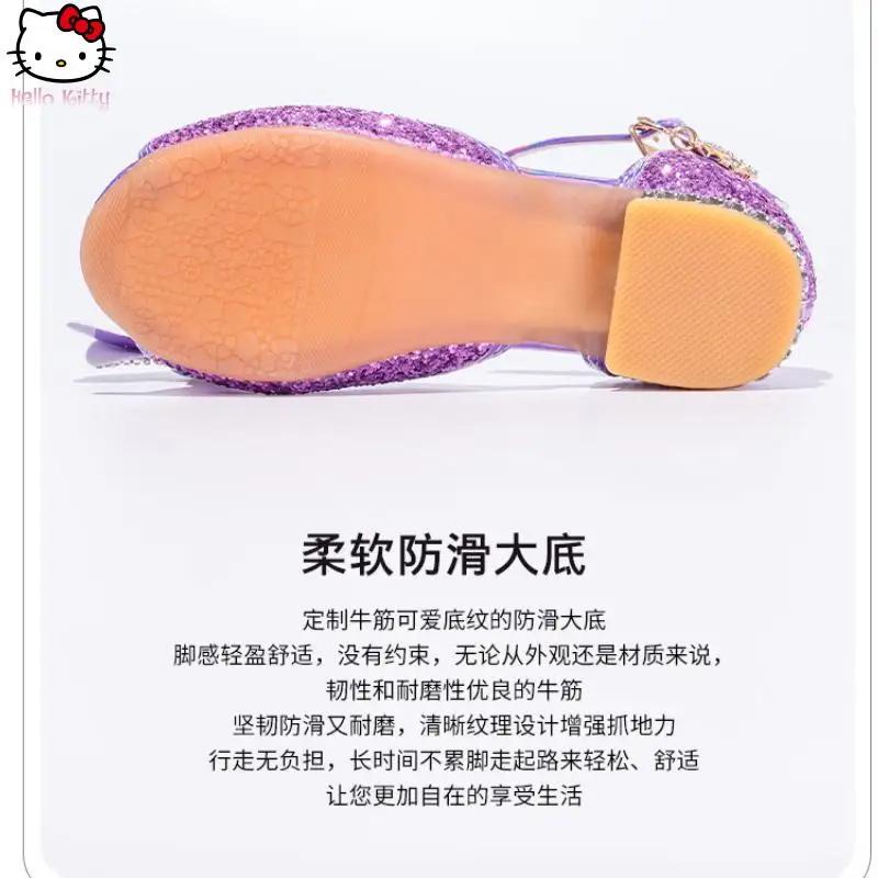 Chaussures de princesse pour filles, style anime, été, nouvelles chaussures à talons hauts en crista