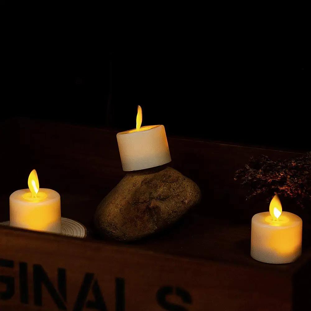 Mèche mobile sans flamme avec télécommande, fausse bougie électronique, LED, Noël réaliste, église, 