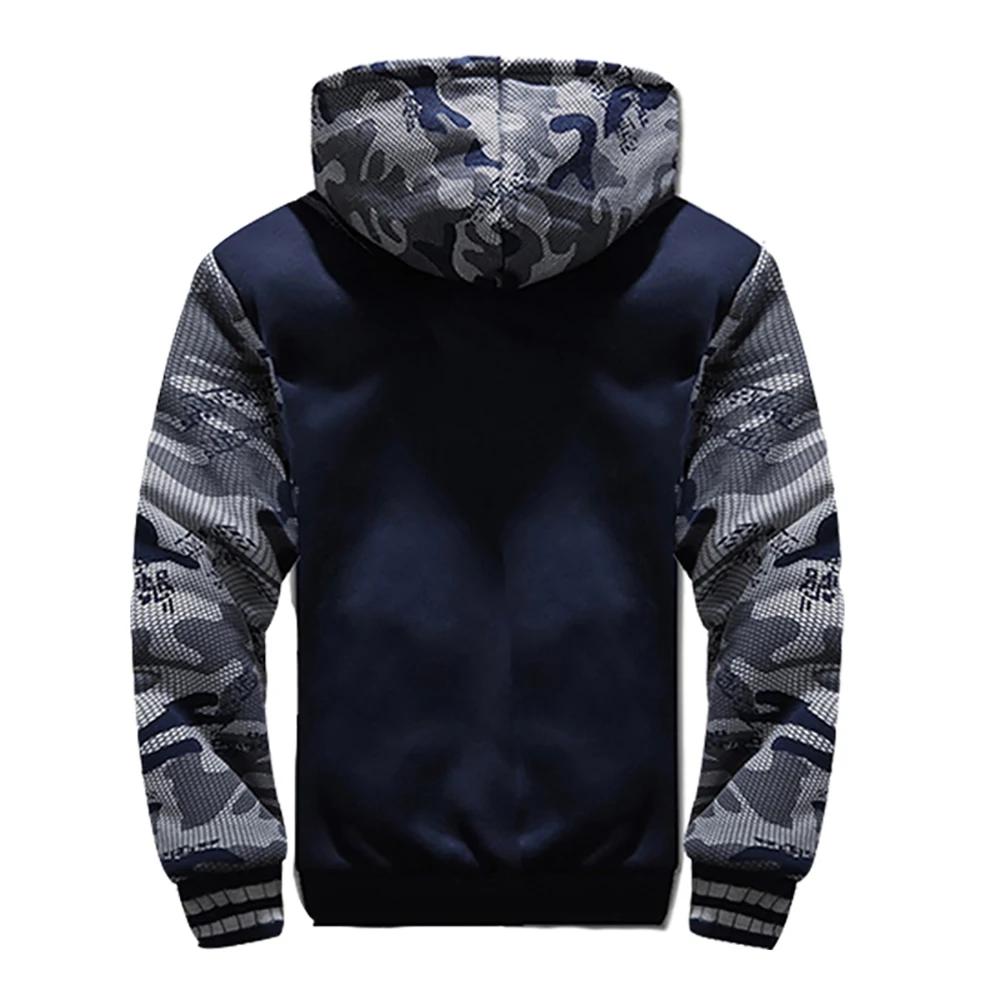 Veste épaisse de Camouflage à capuche pour homme, doudoune polaire à manches longues, décontractée, 
