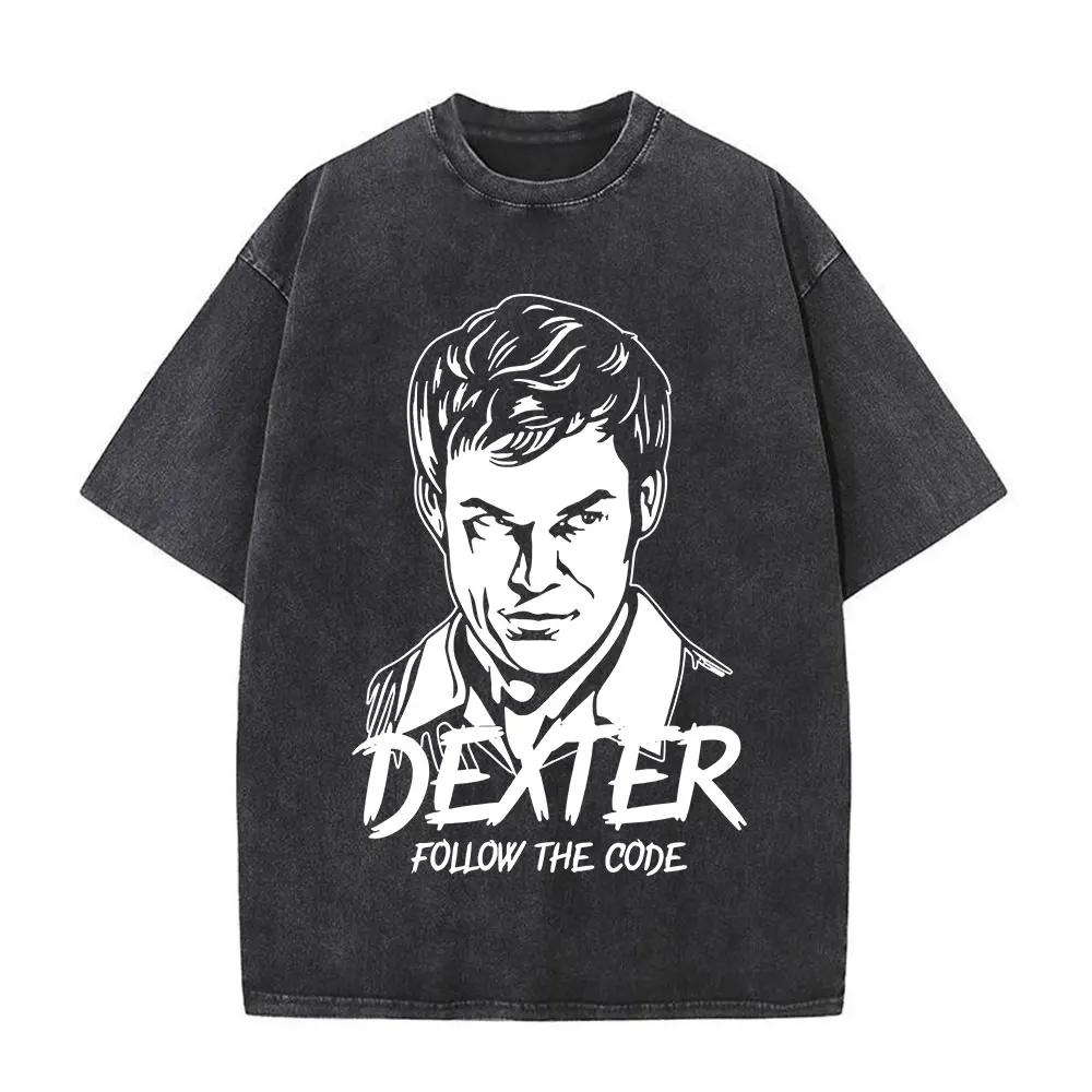 Dexter Morgan Harry's Code Vintage lavé T-shirts hommes femmes vêtements décontracté surdimensionné 