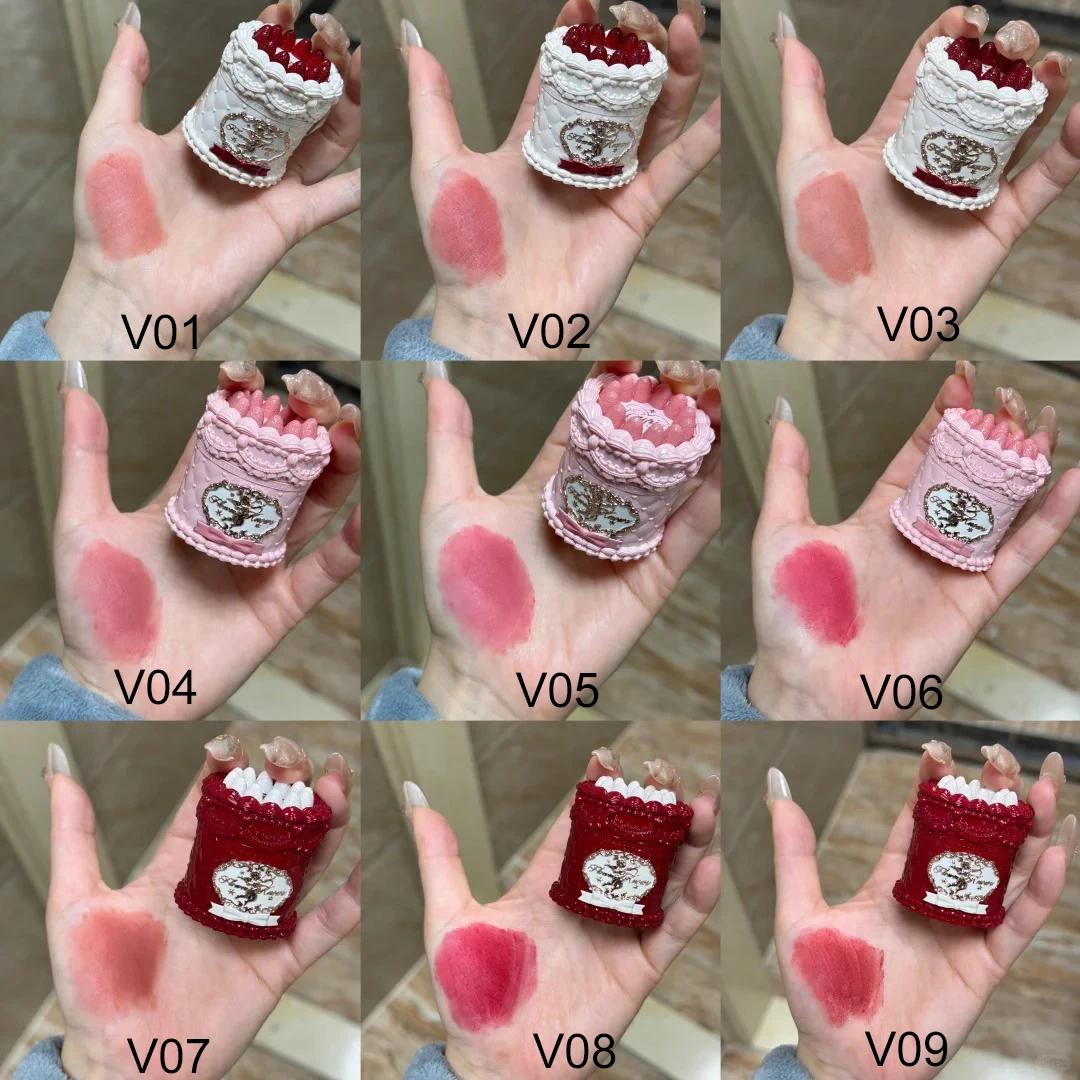 Flower Knows Rouge à Lèvres Matte Blush Liquide Set Fraise Cupidon Poudre Pressée Tenue Longue Crème