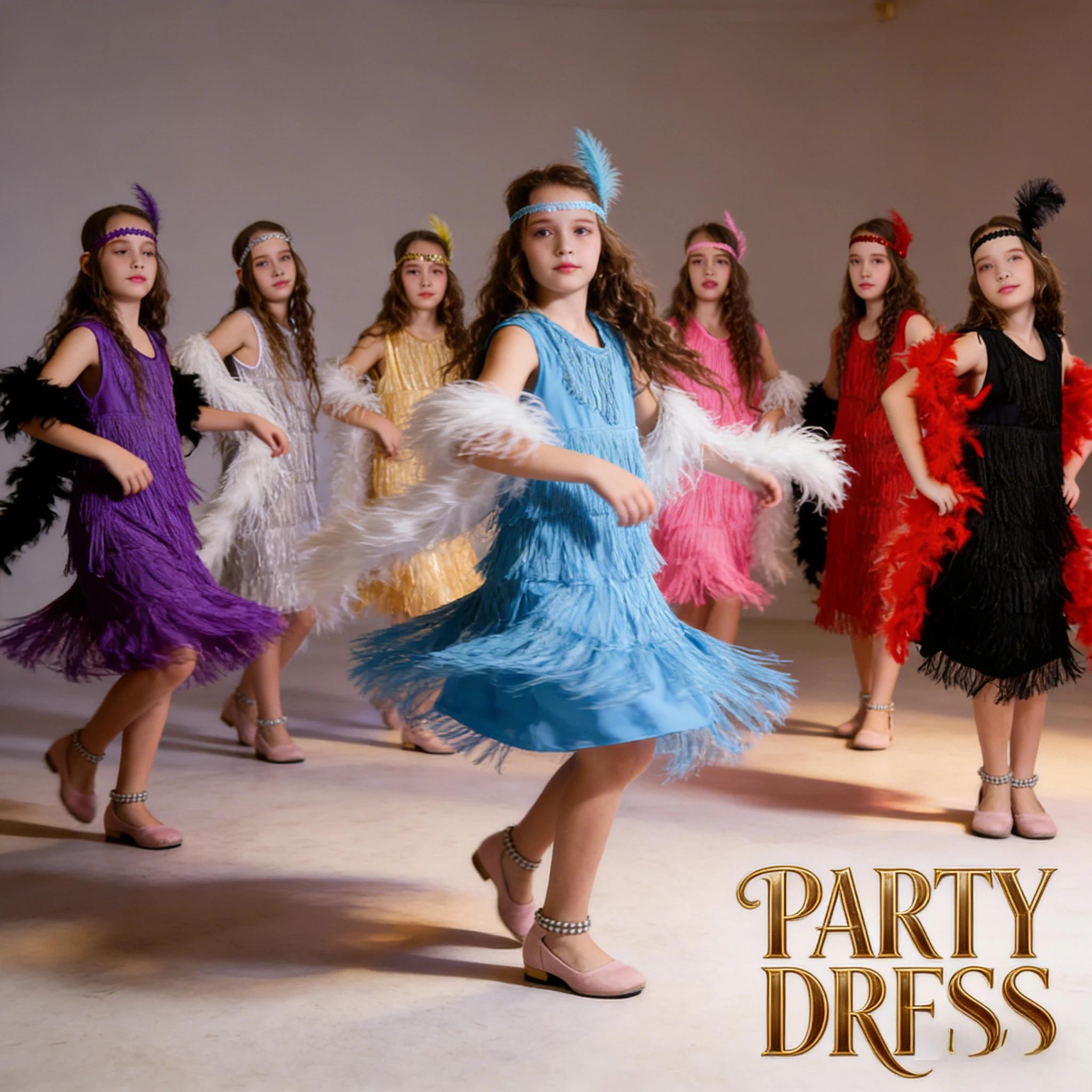 Costume de danse latine vintage pour filles, jupe à franges, robe de danse pour enfants, spectacle s