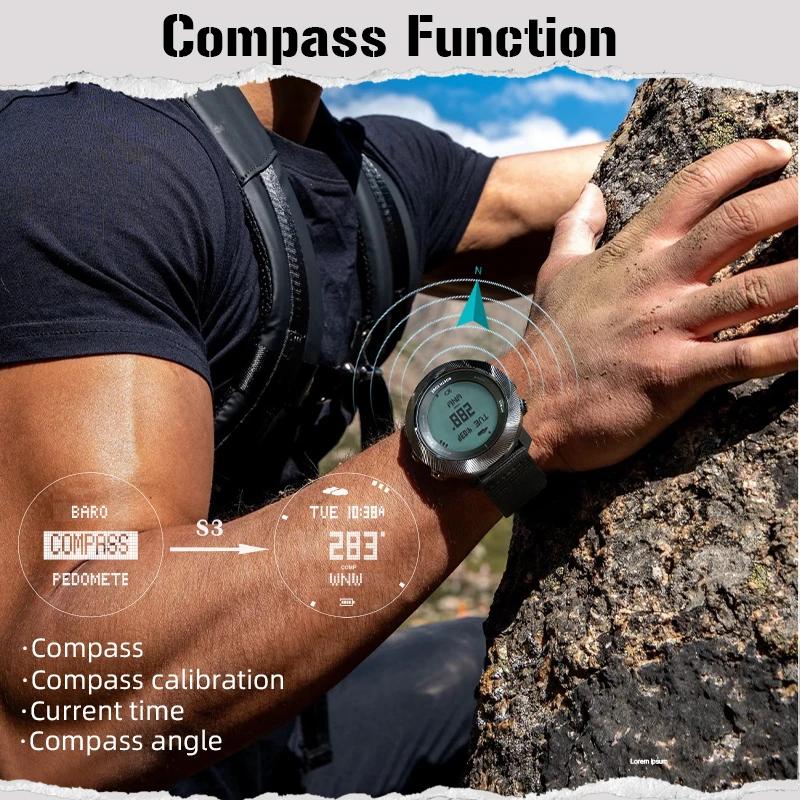 Montre numérique de plongée libre NORTH EDGE APACHE-D pour hommes, sports de plein air, natation, ét